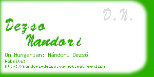 dezso nandori business card