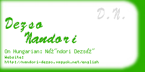 dezso nandori business card